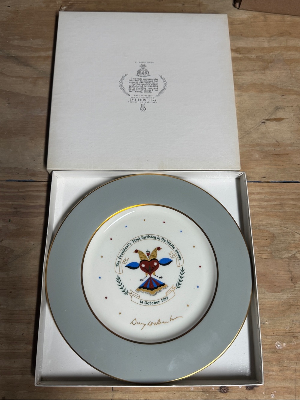 Castleton 1953 Commemorative plate Dwight D Eisenhower 1st Birthday White House